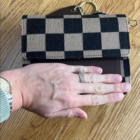 Checkered Crossbody Bag - Black and Brown - Picture 7 of 7